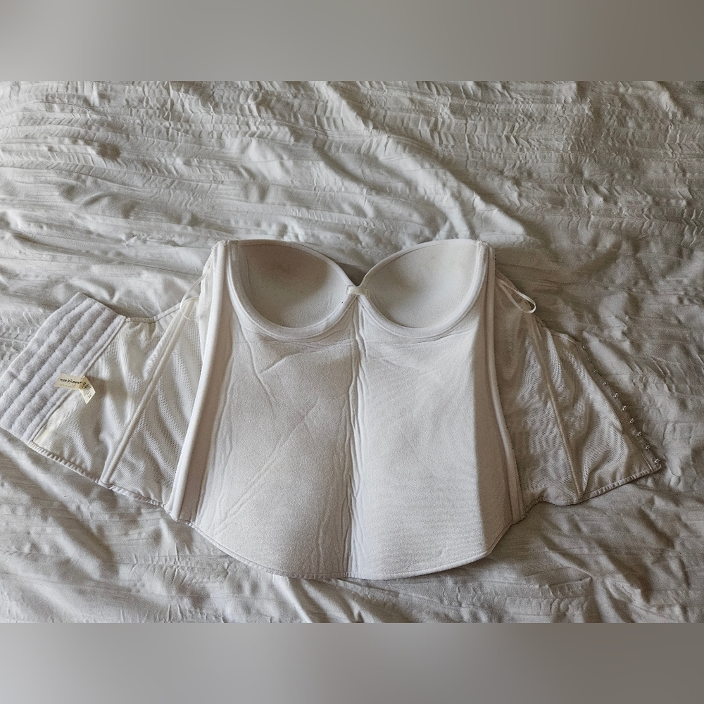 White Strapless Bustier Top BRIDAL - Picture 5 of 9